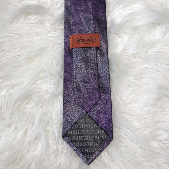 ✅ MISSONI Purple Men’s Neck Tie - Picture 3 of 5